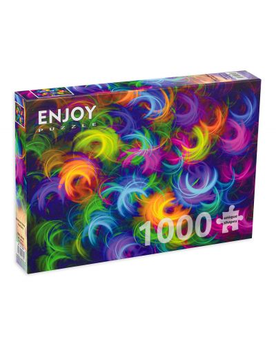 Пъзел Enjoy от 1000 части - Абстрактни неонови пера - 1